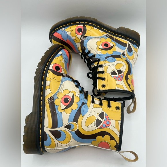 RARE Dr. Martens Vegan Leather 1460 Retro Kemble Lace Up Boots Combat Size 7 Y2K - Picture 6 of 14